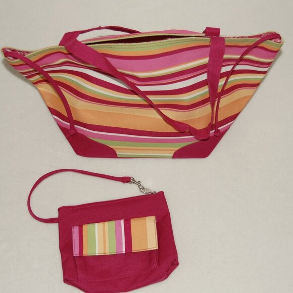 Lancome Canvas Tote with NEW Cosmetic Bag - Picture 2 of 9